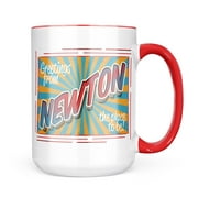 Neonblond Greetings from Newton, Vintage Postcard Mug gift for Coffee Tea lovers