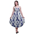 thumbnail image 1 of Bimba Robe de Plage Bohème Midi Sans Manches Imprimée Teinture sur Nœuds pour Femmes-TTG, 1 of 1