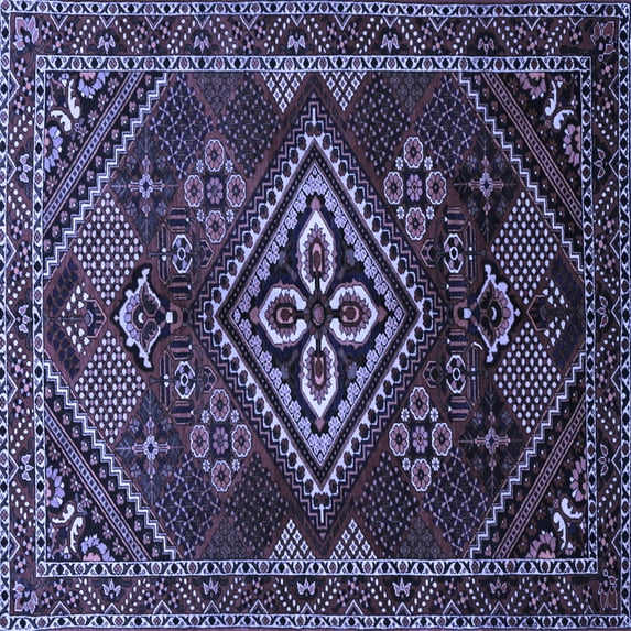Ahgly Company Indoor Square Persian Blue Traditional Area Rugs, 4' Square