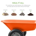 thumbnail image 3 of Best Choice Products Dual-Wheel Home Wheelbarrow Yard Garden Cart for Lawn, Construction - Orange, 3 of 8