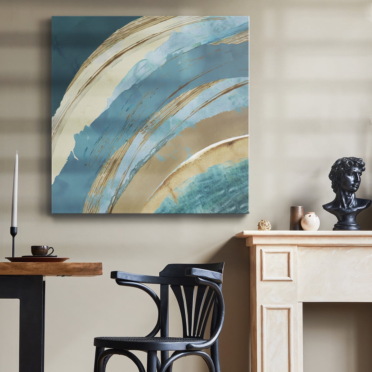 Wexford Home Making Blue Waves I-Premium Gallery Wrapped Canvas, 16" x 16" - Ready to Hang