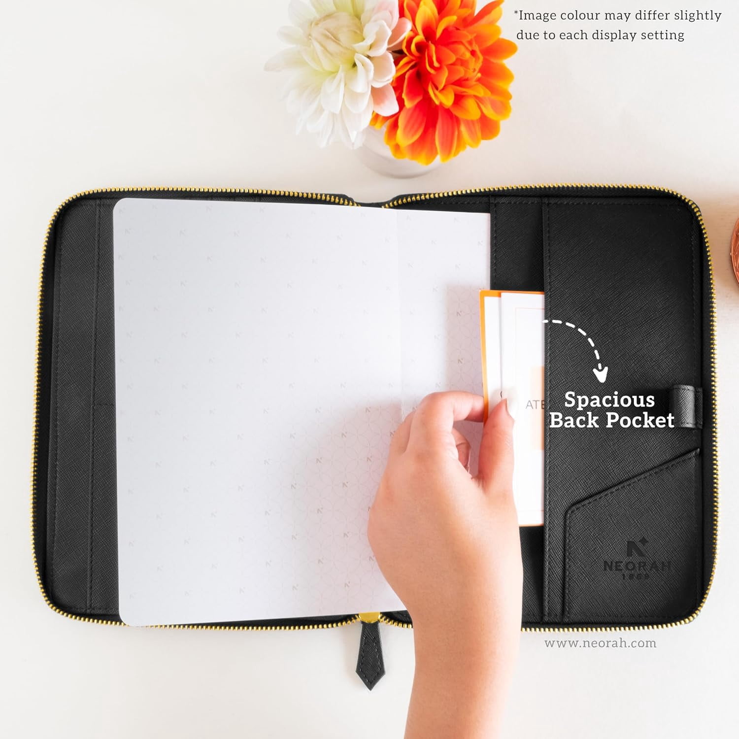 A5 Travel Journal Notebook Organizer with Dot Grid Insert - Vegan Leather Sleeve for Office Diary Planner
