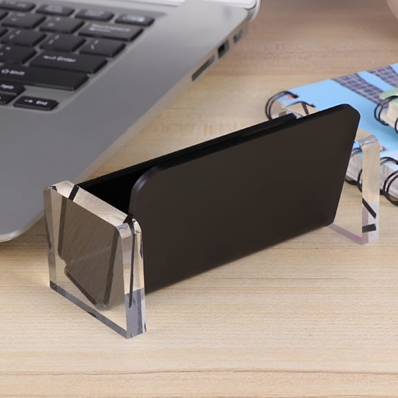 XIBUFE 2026 New Black Plastic Business Card Holder for Office Desk,Professional Design Business Card Holder,Compact and Lightweight Business Card Holder Organizer