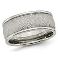 thumbnail image 1 of Mens Stainless Steel 9mm Textured Wedding Band Ring with Rounded Ridge, 1 of 4