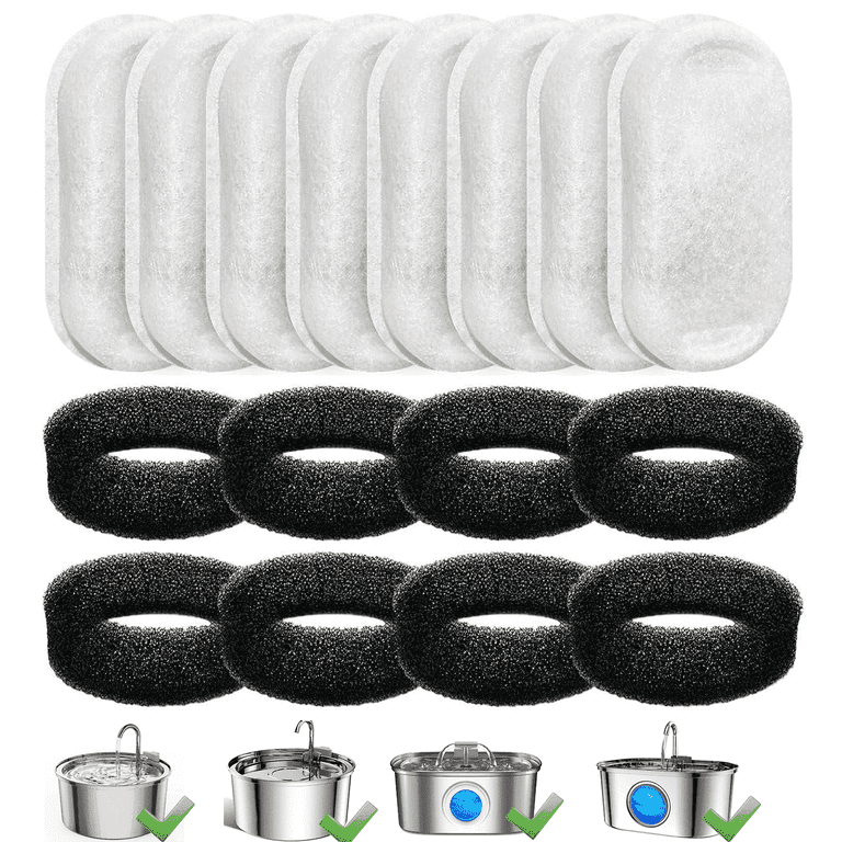 Furclan Cat Fountain Filter Replacement Set, 16 Pieces photo 1