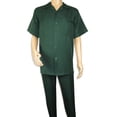 thumbnail image 3 of Men 2pc Walking Leisure Suit Short Sleeves By DREAMS 256-24 Hunter Green, 3 of 10
