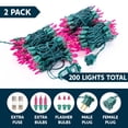 thumbnail image 2 of Cadena de luces Joiedomi Pink Christmas 200 T5 13 m para interiores y exteriores, 2 of 6