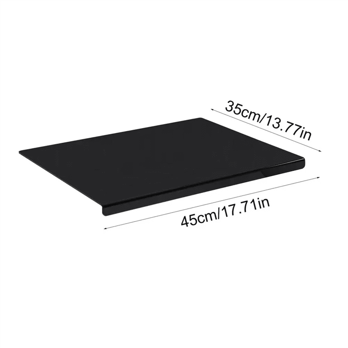 Black Acrylic Cutting Board with Lip, Size 17.7X13.7 Inch, No-Scratches, Kitchen, for Kitchen