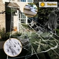 thumbnail image 5 of Spider Web Halloween Decoration Outdoor Lights, 250 Purple LED Light Up 23Ft Giant Spiderweb & 40 Small Fake Spiders, 8 Modes Remote Control Lighted Decor for Yard Outside, 5 of 7