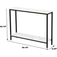 thumbnail image 2 of Console Table for Entryway, Faux Marble MDF Sofa Table with Golden Frame (Double Layer, Black Frame), 2 of 14