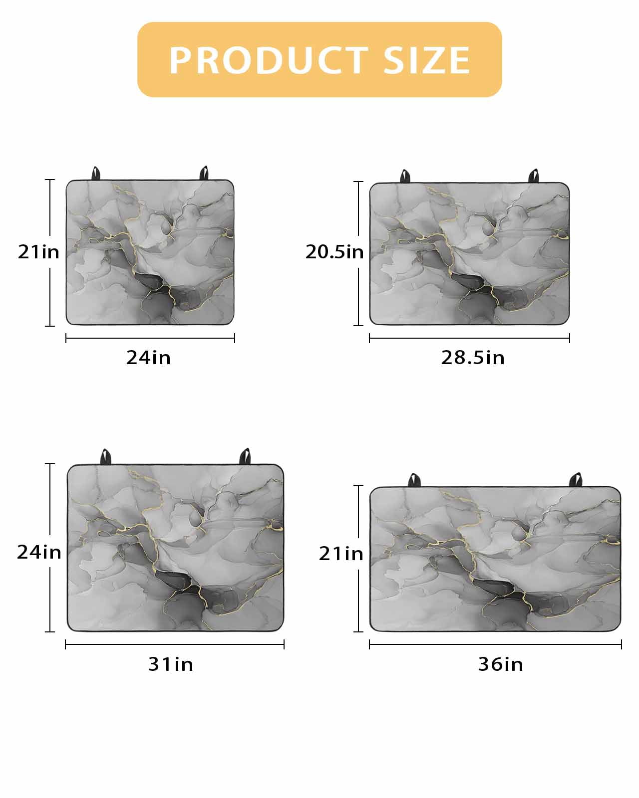 nqOlkjepod Large Induction Cooktop Protector Mat 24"x21", Gray Marble Texture Stove Top Covers for Electric Stove, Vintage Greyish Golden Texture Stove Burner Cover Mats, Glass Top Stove Cover