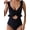 Black, variant on One Piece Swimsuit for Women Tummy Control Ruffle Bathing Suit V Neck Ruched Swim Suit Slimming Cutout Swimwear Black S