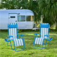 thumbnail image 2 of Yaheetech 26in Outdoor Zero Gravity Chair with Cupholder/Pillow, Set of 2, Blue/White, 2 of 11