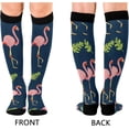 thumbnail image 2 of Coolnut Flamingo Compression Socks for Men & Women 1 Pack, Knee High Stockings for Running, Sport, Hiking & Travel, 2 of 6