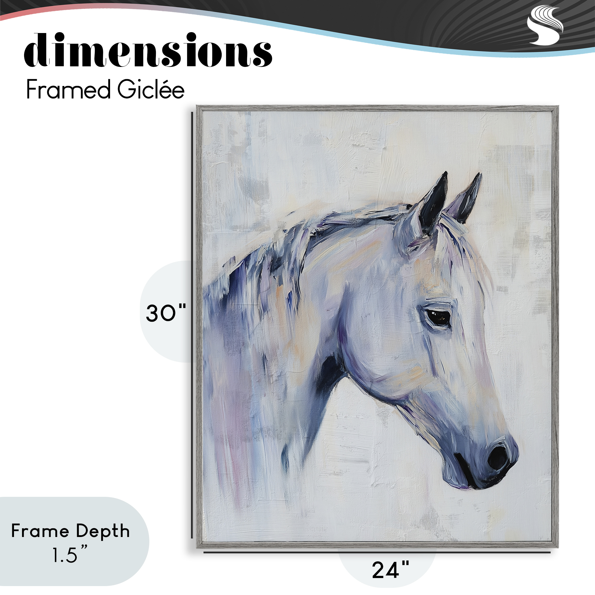 Stupell Industries Majestic Spirit Horse Portrait Gray Framed Giclee Art, design by Svetlana Aleynikova