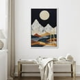 thumbnail image 3 of PixonSign Framed Canvas Print Wall Art Moonlight Over Marble Mountain Range Forest Nature Wilderness Illustrations Decorative Bohemian Multicolor Mid-Century Modern - 16"x24" White, 3 of 5