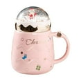 thumbnail image 2 of Taza de café de 401-500 ml, taza de Papá Noel, taza de té con tapa, regalo de Año Nuevo para niños Rosado, 2 of 9