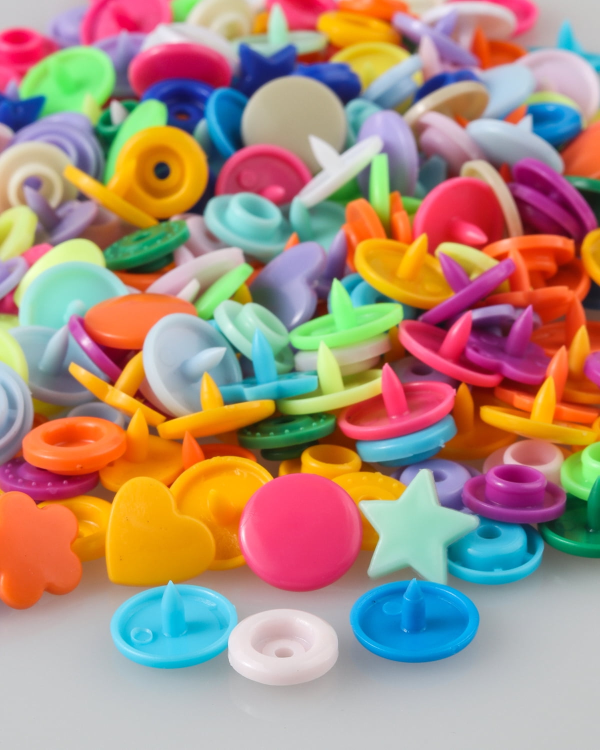 460 Sets 24 Colors Snap Buttons, Plastic Snap Fastener Set with Snap Pliers for Bibs Diapers Crafts DIY (4 Shapes)