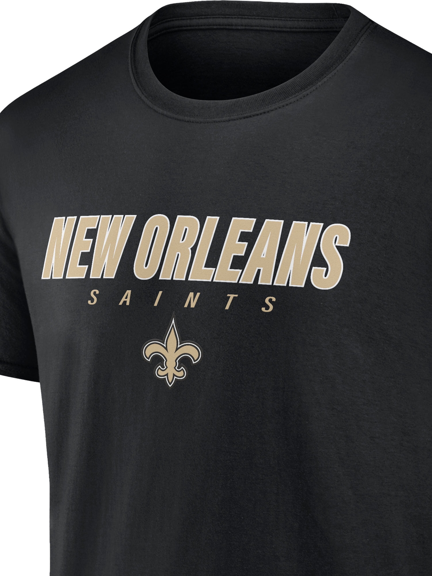 NFL New Orleans Saints Men's Cotton Black Short Sleeve T-Shirt