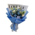 thumbnail image 4 of Ramo de flores de punto, flores de ganchillo, decoración navideña para el hogar, obra de arte para madres. Azul, 4 of 9
