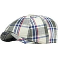 thumbnail image 5 of CoCopeaunts Newsboy Cap Spring Summer Cotton Artist Painter Beret Hat Plaid Ivy Cap Flat Beret Cap Newsboy Hats for Women, 5 of 8