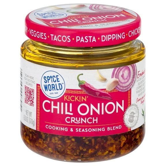 Spice World Chili Onion Crunch, 6oz Jar - Seasoning Blend