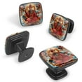 thumbnail image 2 of 4 Pcs Cabinet Handle Drawer Pulls Chinese God of Wealth Knobs with Screws Square Furniture Office Cabinet Knob Decoration, 2 of 7