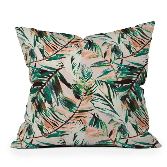 Society6 Marta Barragan Camarasa Tropical Leaf Desert 18" x 18" Throw Pillow