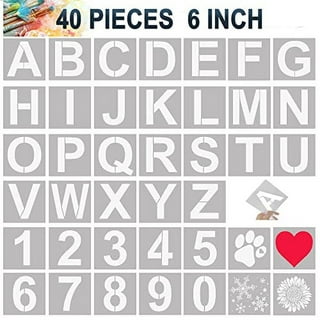 2 Inch Letter Stencils Symbol Numbers Craft Stencils, 42 Pcs Reusable  Alphabet Templates Interlocking Stencil Kit for Painting on Wood, Wall,  Fabric