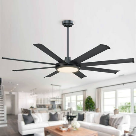 

Indoor Matte Black Downrod Mount Ceiling Fan Remote Control