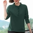 thumbnail image 3 of STETMN Layer Tops for Women Long Sleeve Crew Neck Tee Lettuce Trim Casual Spring Shirt Basic Soft Top, 3 of 6