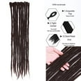 thumbnail image 4 of Benehair Dreadlock Extensions Full Head Pack Synthetic Dreads Faux Locs Crochet Hair Reggae Hair Locs Extensions 20inch Dark Brown, 4 of 10
