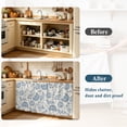 thumbnail image 4 of Blue Paisley Cabinet Curtain 32"Wx55"L,Dustproof Pantry Door Curtain W/ Self Adhesive Tape,Vintage Boho Flower Botanical Leaf Branch Tall Storage Cover Privacy Drape for Bathroom Kitchen Laundry Room, 4 of 9