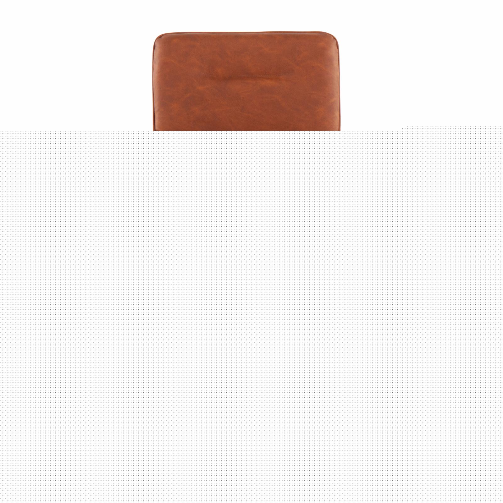 thumbnail image 2 of Casper Fixed-Height Contemporary Counter Stool In Black Metal And Camel Faux Leather - Set Of 2, 2 of 9