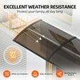 thumbnail image 3 of GUANSU-CN Polycarbonate Awning (ABS Frame) - Brown Panel with Black Bracket, 32 inch x 60 inch, UV/Rain Protection for Windows & Doors, 3 of 8