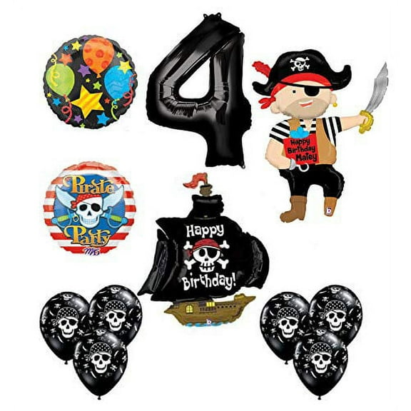 Mayflower Products Pirate 4th Birthday Party Supplies Balloon Bouquet Decorations