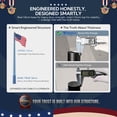 thumbnail image 4 of Yescom Bravery 25Ft Heavy Duty Sectional 13Gauge Aluminum Flag Pole Kit with 136 LED Solar Light US Flag Top Outside House Outdoor, 4 of 9