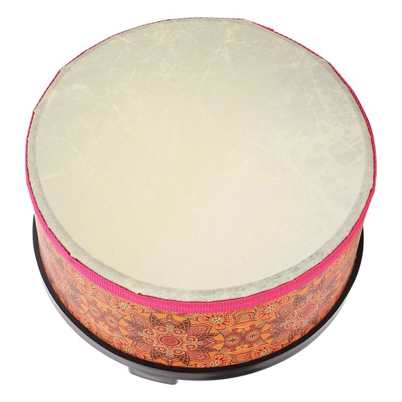 Kids Hand Drum, Educational Musical Instrument Drum Set with 2 Sticks for Home School Performance Orange Texture