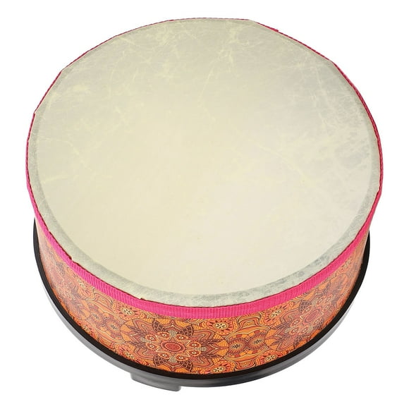 Kids Hand Drum, Educational Musical Instrument Drum Set with 2 Sticks for Home School Performance Orange Texture