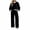 Black, variant on LUVDA Women's 2 Piece Sets Sporty Contrast Trim Outfit Color Block Crew Neck Top Wide Leg Pants