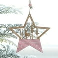 thumbnail image 4 of GadgetVLot Pink Wooden Christmas Tree Pendant Christmas Decorations, 4 of 13