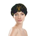 thumbnail image 3 of Disketp Mardi Gras Carnival Shower Caps,Reusable Shower Cap For Women, Double Layer Waterproof Hair Cap, Large Size For All Hair Lengths,For Girls Spa Home Salon Use, 3 of 9