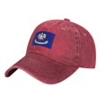 thumbnail image 2 of DouZhe Adjustable Washed Cotton Baseball Cap - Louisiana State Seal Flag Prints Vintage Dad Hat Unisex Sports Caps (Red), 2 of 7