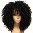 thumbnail image 1 of 16 Pulgadas para Pelucas de Pelo Rizado Afro Rizado con Flequillo Fibra SintéTica Suave y Esponjosa Ninguna Pelucas de Encaje para Fiesta Cosplay(B), 1 of 5