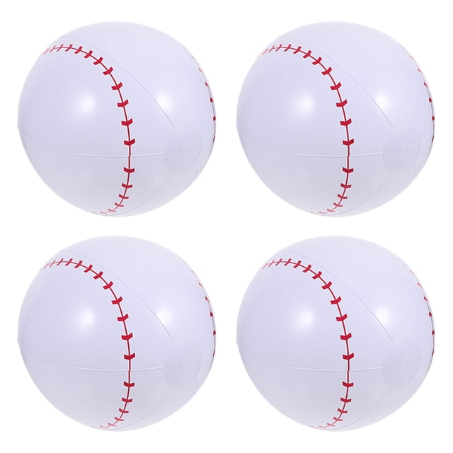 4 Pcs Balles de Baseball de Plage Gonflables pour Piscine, Balles de Jeu Extérieures Gonflables