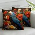 thumbnail image 2 of COMIO  Tropical Flowers and Birds Throw Pillow Cover Watercolor Parrot Botanical Plant Square Pillow Case Cushion Cover for Home Car Decorative 2Pcs, 2 of 6