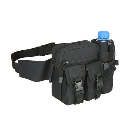 Men Travel Waist Bag Tactical Waist Pack Pouch With Water Bottle Holder Waterproof 800D Nylon Belt Bum