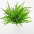 thumbnail image 6 of 1 Bundles Artificial Boston Fern Realistic Plastic Plants Bushes UV Resistant Fake Shrubs Lifelike Faux Greenery for Outdoor Planters Indoor Home Garden Office Mother’s Day Decor(Green，14.9”), 6 of 8