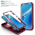 thumbnail image 6 of ShellTech for Samsung Galaxy A54 5G Case Built-in Slide Camera Lens Cover, Heavy Duty Shockproof Hybrid Rugged Protective Phone Case, Built in Finger Ring Stable Holder Kickstand,Pink+Red, 6 of 11