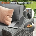 thumbnail image 5 of TECHMILLY 6-Piece Patio Furniture Set, Outdoor Patio Sofa Set With Wide Armrest, All-Weather Wicker Rattan Guest Set With Cushion And Glass Table And Waterproof Cover, Grey & Dark Grey, 5 of 9